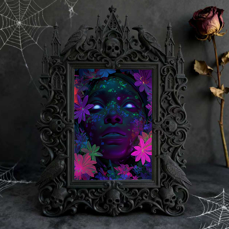 Must-own Gothic Dark-style Photo Frame | Dark Art Tattoo Studio Client Photo Wall Decor, Photo Ornament, Wall-mountable & Tabletop, Slim Fra