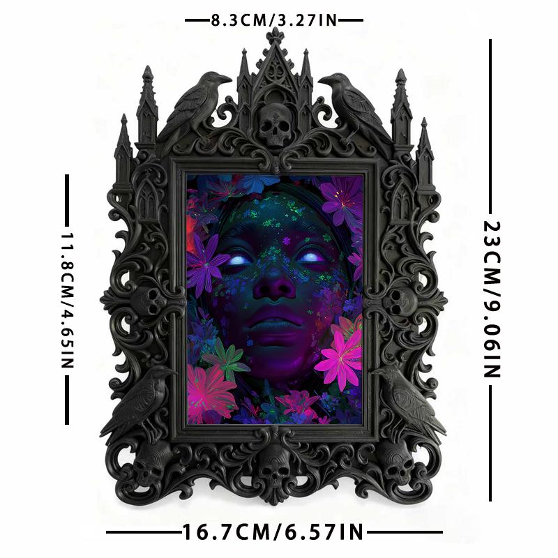 Must-own Gothic Dark-style Photo Frame | Dark Art Tattoo Studio Client Photo Wall Decor, Photo Ornament, Wall-mountable & Tabletop, Slim Fra
