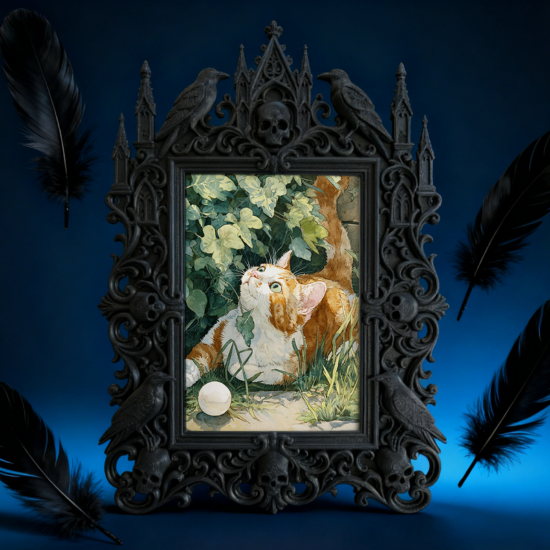 Customer-loved Gothic Dark-style Photo Frame | Vampire Themed Halloween Dinner Party Decor, Photo Ornament, Dual-use Display, Sturdy Frame