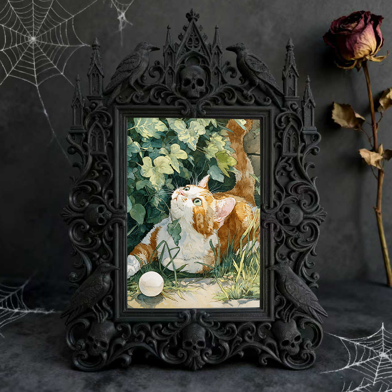Customer-loved Gothic Dark-style Photo Frame | Vampire Themed Halloween Dinner Party Decor, Photo Ornament, Dual-use Display, Sturdy Frame