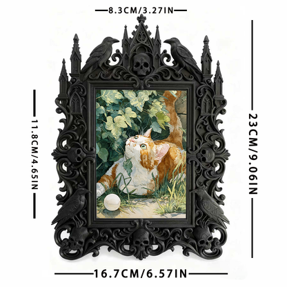 Customer-loved Gothic Dark-style Photo Frame | Vampire Themed Halloween Dinner Party Decor, Photo Ornament, Dual-use Display, Sturdy Frame