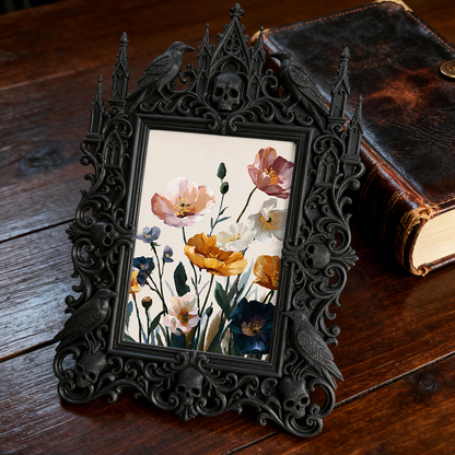 Hard-to-get Gothic Dark-style Photo Frame | Werewolf Themed Log Cabin Wall Decor, Photo Ornament, Wall/Table Dual-use, Rustic Frame