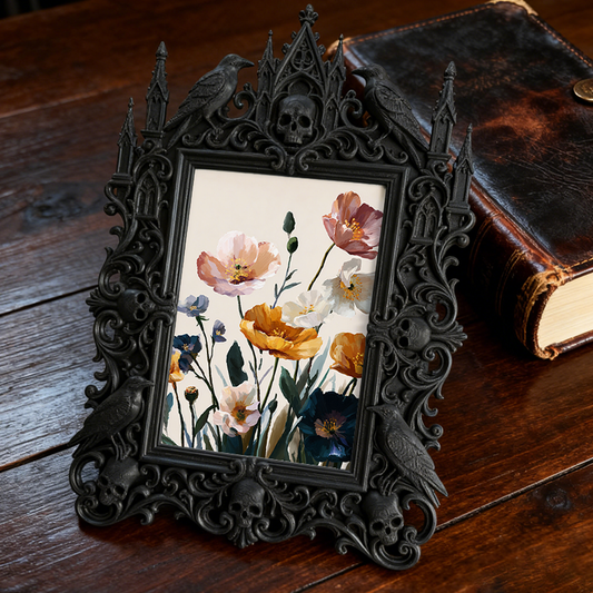 Hard-to-get Gothic Dark-style Photo Frame | Werewolf Themed Log Cabin Wall Decor, Photo Ornament, Wall/Table Dual-use, Rustic Frame