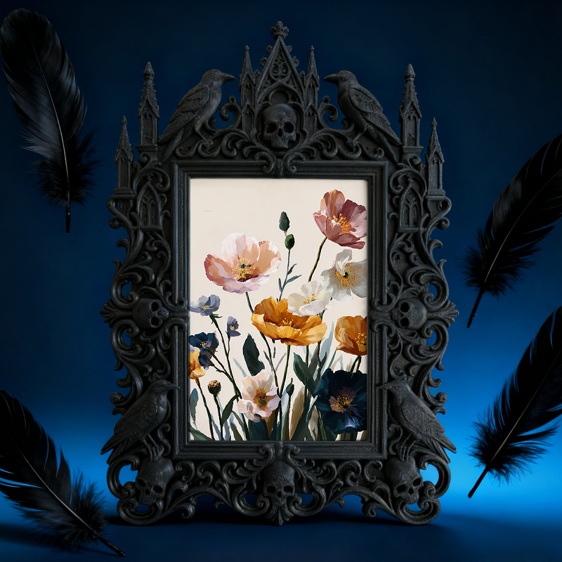Hard-to-get Gothic Dark-style Photo Frame | Werewolf Themed Log Cabin Wall Decor, Photo Ornament, Wall/Table Dual-use, Rustic Frame