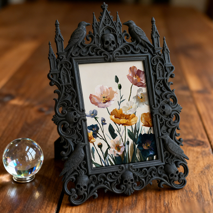 Hard-to-get Gothic Dark-style Photo Frame | Werewolf Themed Log Cabin Wall Decor, Photo Ornament, Wall/Table Dual-use, Rustic Frame