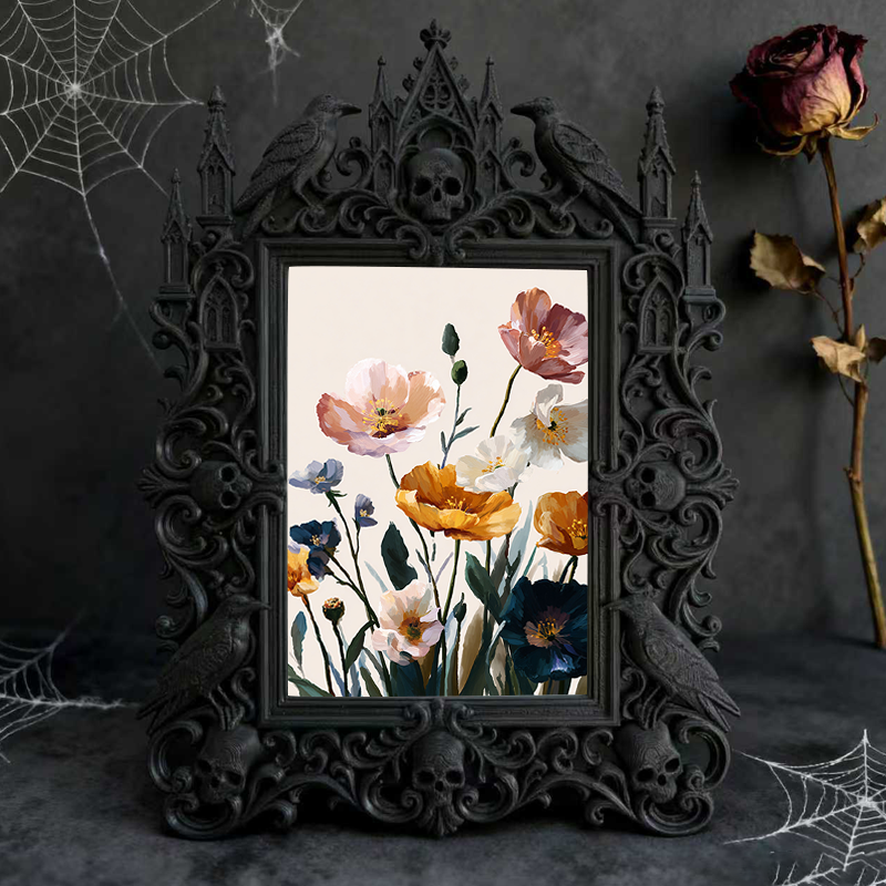 Hard-to-get Gothic Dark-style Photo Frame | Werewolf Themed Log Cabin Wall Decor, Photo Ornament, Wall/Table Dual-use, Rustic Frame