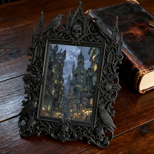 Cool-dark-vibe Gothic Dark-style Photo Frame | Horror Video Game Character Art Room Decor, Photo Ornament, Dual-use Display, Minimalist Fram