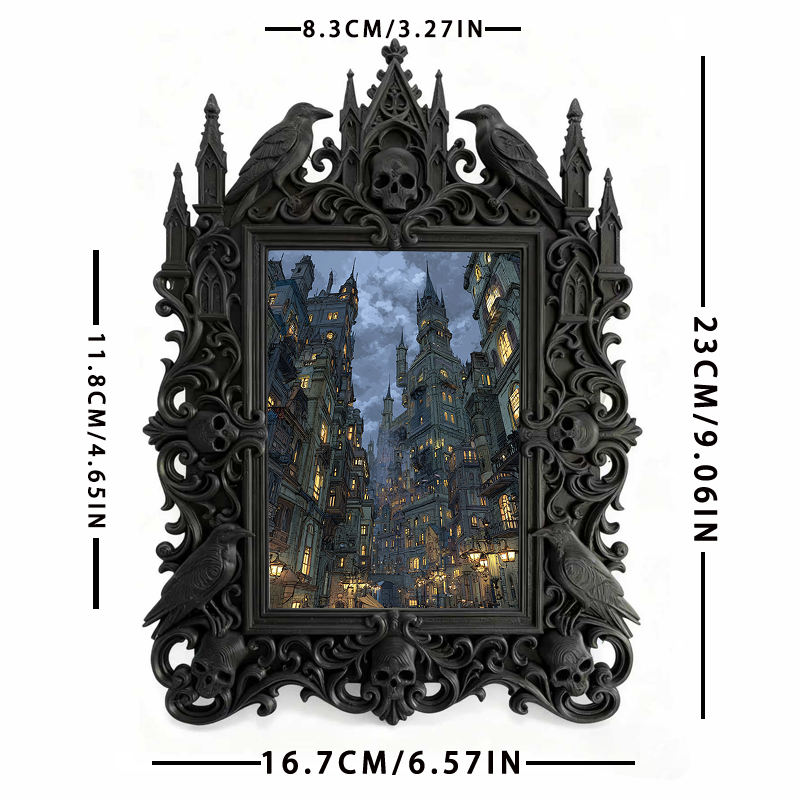 Cool-dark-vibe Gothic Dark-style Photo Frame | Horror Video Game Character Art Room Decor, Photo Ornament, Dual-use Display, Minimalist Fram