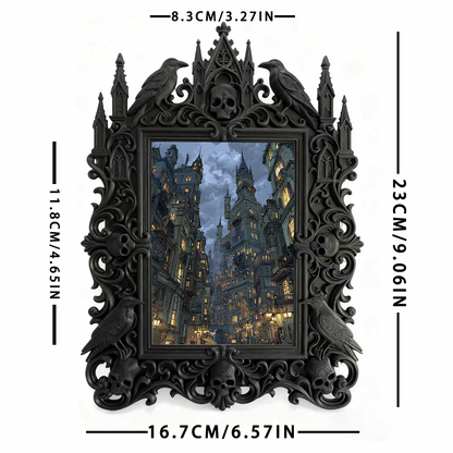 Cool-dark-vibe Gothic Dark-style Photo Frame | Horror Video Game Character Art Room Decor, Photo Ornament, Dual-use Display, Minimalist Fram