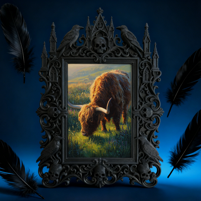 Unique-dark-design Gothic Dark-style Photo Frame | Witchy Herbal Sachet Making Studio Decor, Photo Ornament, Wall-mountable & Tabletop, Port