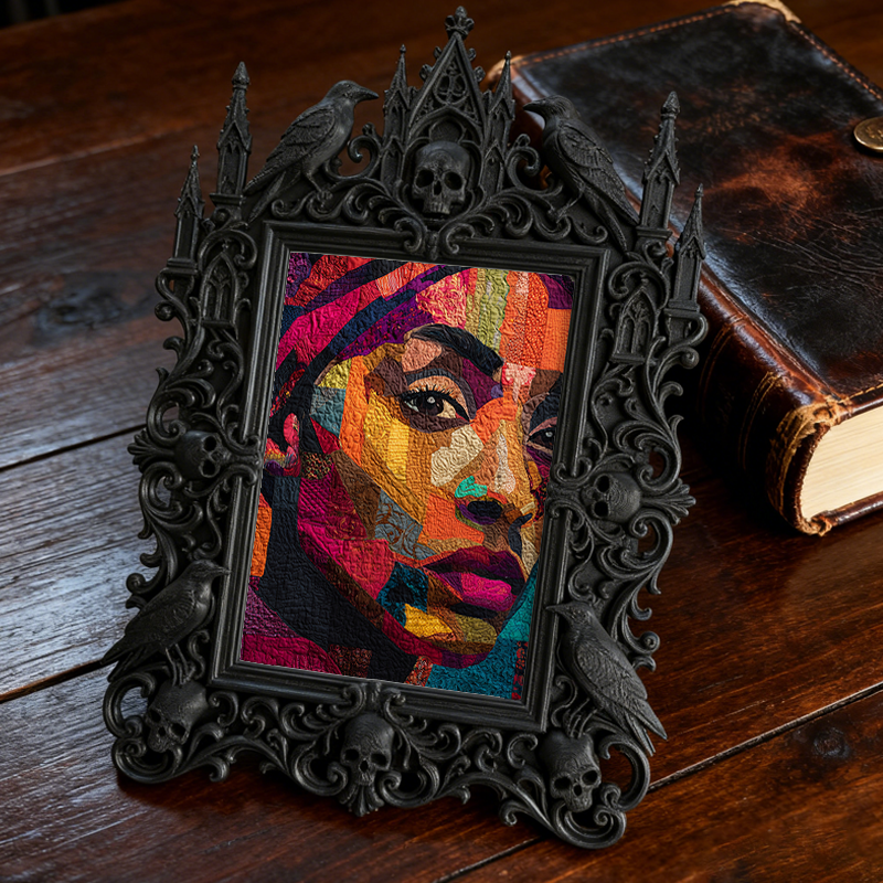 Trending-hot Gothic Dark-style Photo Frame | Gothic Halloween Front Door Decor, Photo Ornament, Wall-mountable & Tabletop, Plastic Frame