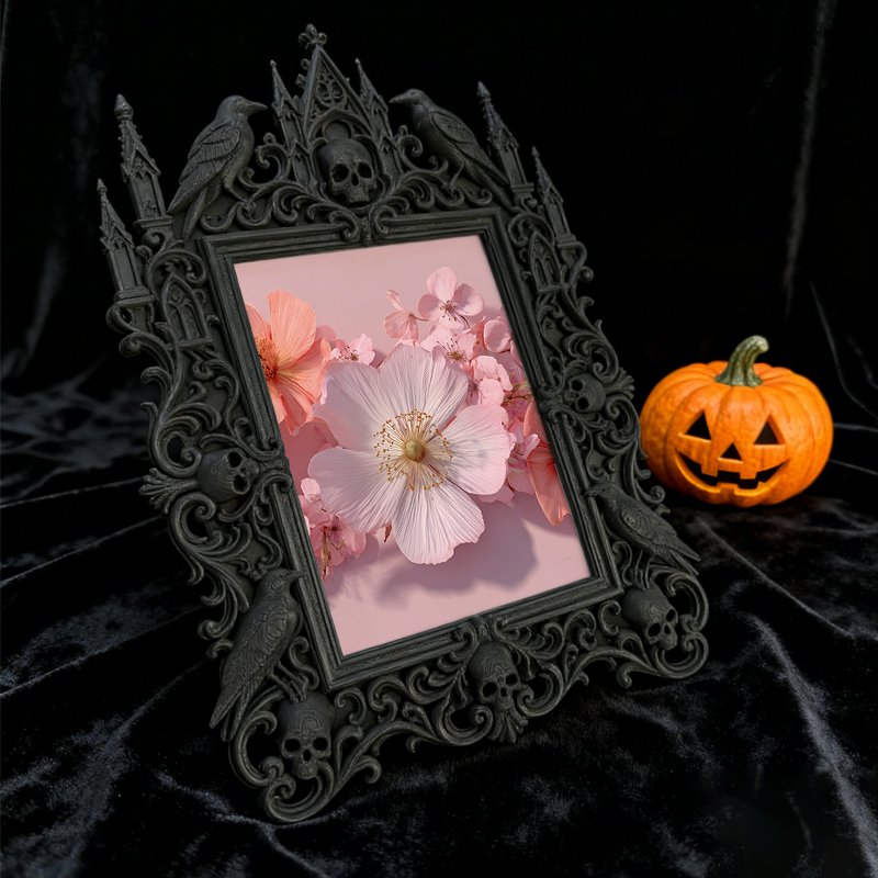 Top-choice Gothic Dark-style Photo Frame | Dark Academia Student Dorm Art Corner Decor, Photo Ornament, Wall/Table Dual-use, Durable Frame