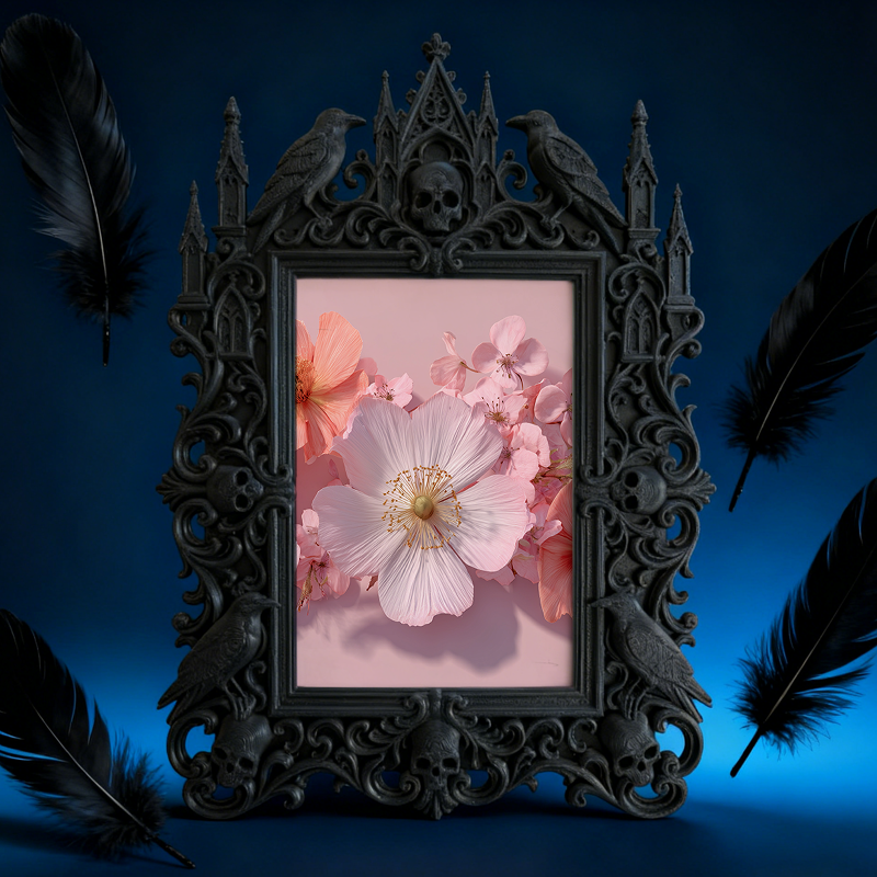 Top-choice Gothic Dark-style Photo Frame | Dark Academia Student Dorm Art Corner Decor, Photo Ornament, Wall/Table Dual-use, Durable Frame