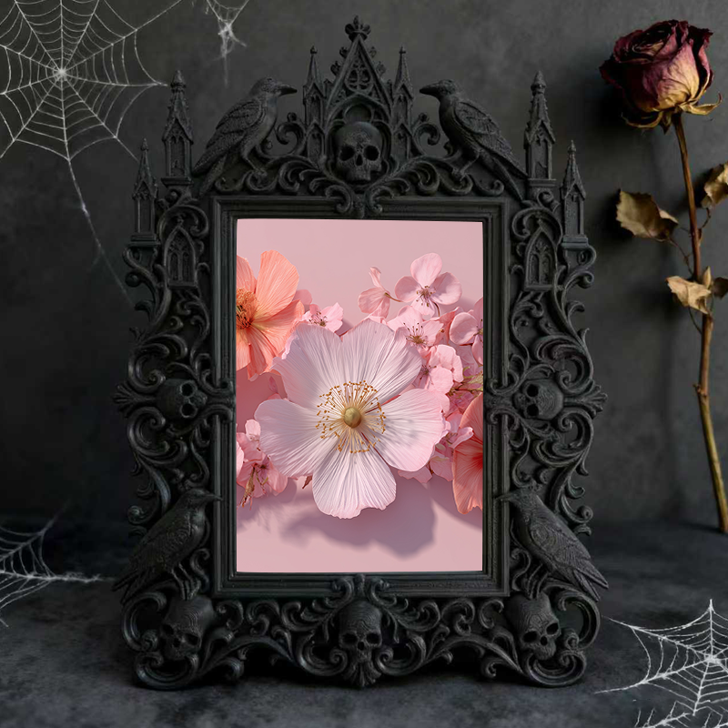 Top-choice Gothic Dark-style Photo Frame | Dark Academia Student Dorm Art Corner Decor, Photo Ornament, Wall/Table Dual-use, Durable Frame