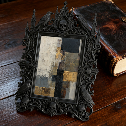 Quick-sell Gothic Dark-style Photo Frame | Gothic Dark Roast Coffee Shop Decor, Photo Ornament, Dual-use Display, Retro Plastic Frame