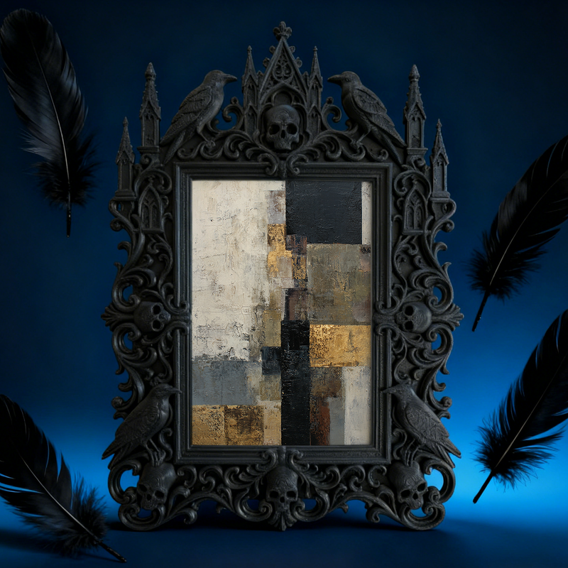 Quick-sell Gothic Dark-style Photo Frame | Gothic Dark Roast Coffee Shop Decor, Photo Ornament, Dual-use Display, Retro Plastic Frame