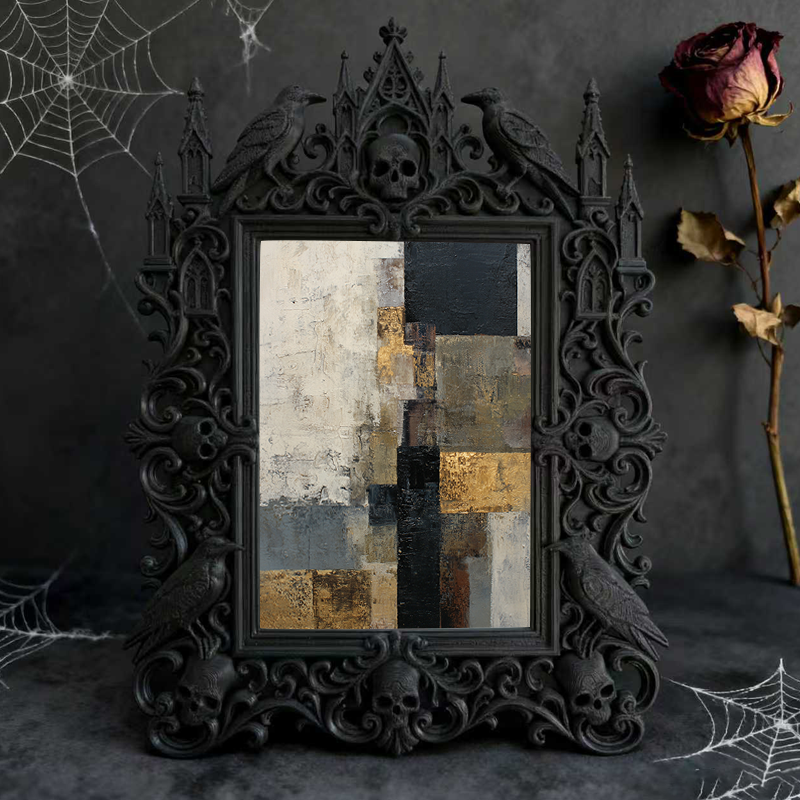 Quick-sell Gothic Dark-style Photo Frame | Gothic Dark Roast Coffee Shop Decor, Photo Ornament, Dual-use Display, Retro Plastic Frame