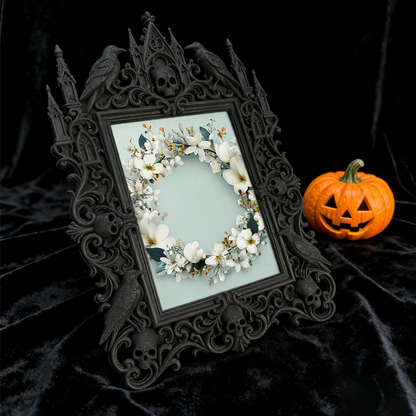 Highly-coveted Gothic Dark-style Photo Frame | Witchy Crystal Sphere Display Shop Decor, Photo Ornament, Wall-mountable & Tabletop, Scratch-