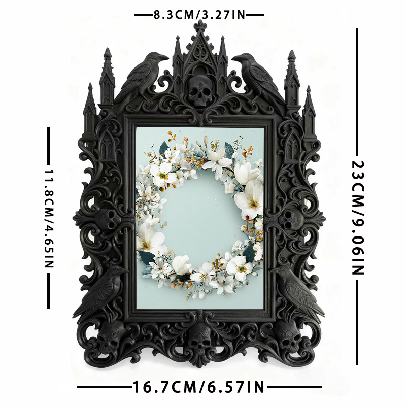 Highly-coveted Gothic Dark-style Photo Frame | Witchy Crystal Sphere Display Shop Decor, Photo Ornament, Wall-mountable & Tabletop, Scratch-