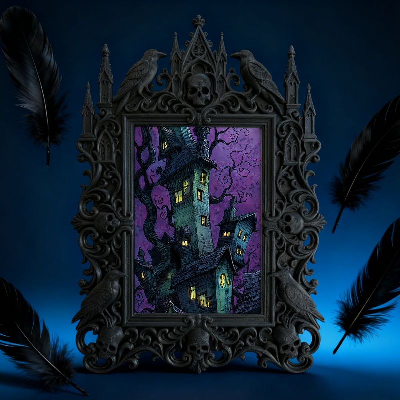 Trend-leading Gothic Dark-style Photo Frame | Gothic Kids鈥?Vampire Bedroom Decor, Photo Ornament, Wall/Table Dual-use, Eco-friendly Frame
