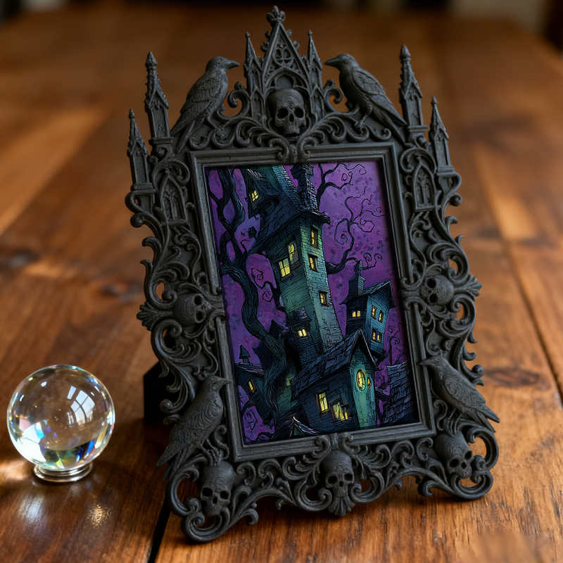 Trend-leading Gothic Dark-style Photo Frame | Gothic Kids鈥?Vampire Bedroom Decor, Photo Ornament, Wall/Table Dual-use, Eco-friendly Frame