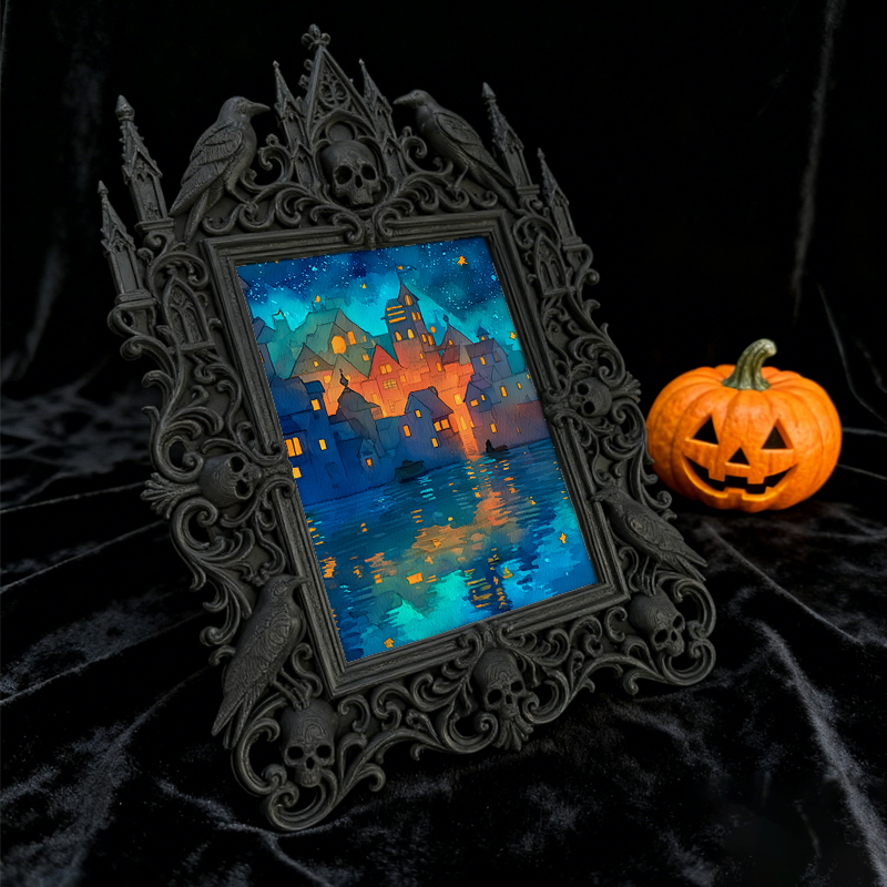 Limited-quantity Gothic Dark-style Photo Frame | Occult Herbalism Book Shop Decor, Photo Ornament, Wall-mountable & Tabletop, Collectible Fr