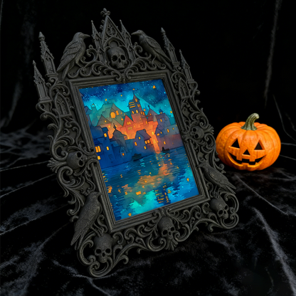 Limited-quantity Gothic Dark-style Photo Frame | Occult Herbalism Book Shop Decor, Photo Ornament, Wall-mountable & Tabletop, Collectible Fr