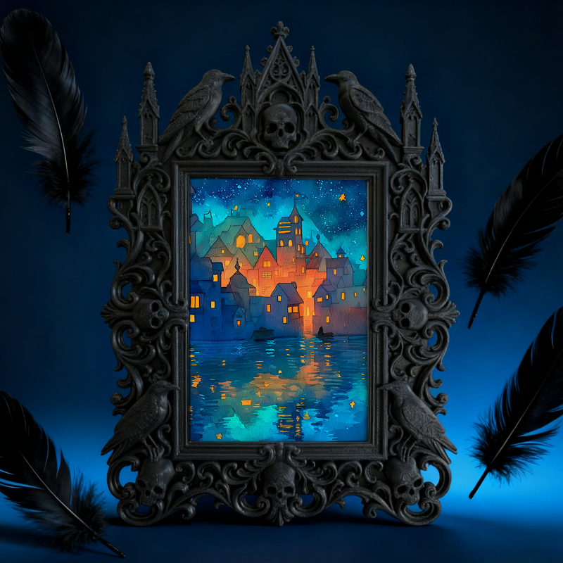 Limited-quantity Gothic Dark-style Photo Frame | Occult Herbalism Book Shop Decor, Photo Ornament, Wall-mountable & Tabletop, Collectible Fr