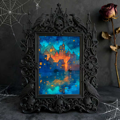 Limited-quantity Gothic Dark-style Photo Frame | Occult Herbalism Book Shop Decor, Photo Ornament, Wall-mountable & Tabletop, Collectible Fr
