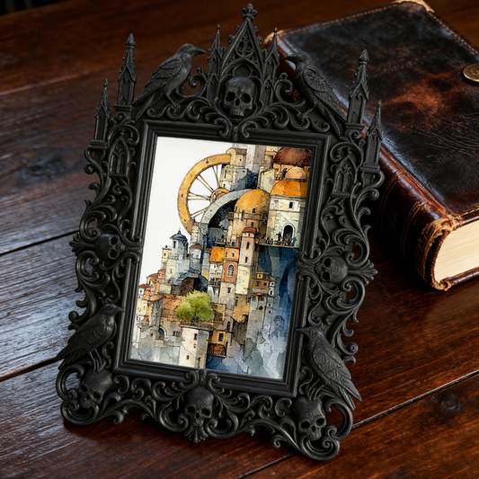 Rare-gem Gothic Dark-style Photo Frame | Werewolf Cosplay Meetup Photo Spot Decor, Photo Ornament, Wall/Table Dual-use, Rustic Frame