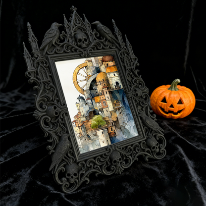 Rare-gem Gothic Dark-style Photo Frame | Werewolf Cosplay Meetup Photo Spot Decor, Photo Ornament, Wall/Table Dual-use, Rustic Frame