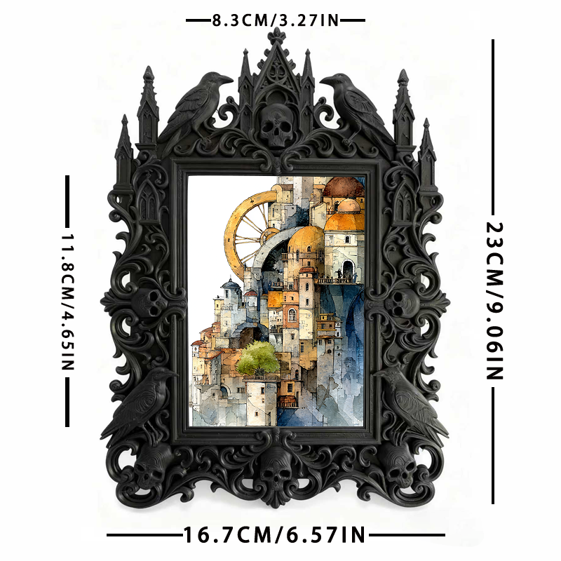 Rare-gem Gothic Dark-style Photo Frame | Werewolf Cosplay Meetup Photo Spot Decor, Photo Ornament, Wall/Table Dual-use, Rustic Frame