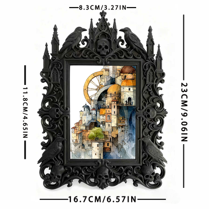 Rare-gem Gothic Dark-style Photo Frame | Werewolf Cosplay Meetup Photo Spot Decor, Photo Ornament, Wall/Table Dual-use, Rustic Frame