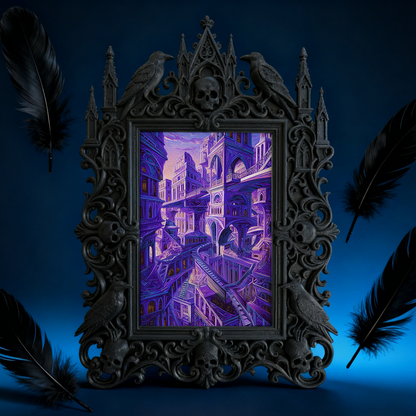 TikTok-viral Gothic Dark-style Photo Frame | Gothic Handmade Candle Mold Shop Decor, Photo Ornament, Wall-mountable & Tabletop, Plastic Fram