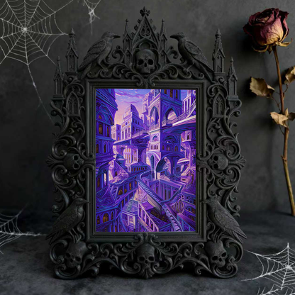 TikTok-viral Gothic Dark-style Photo Frame | Gothic Handmade Candle Mold Shop Decor, Photo Ornament, Wall-mountable & Tabletop, Plastic Fram