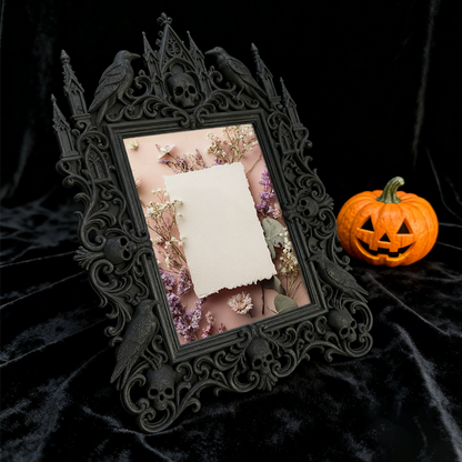 Shop-favorite Gothic Dark-style Photo Frame | Dark Script Kill Room Clue Wall Decor, Photo Ornament, Wall/Table Dual-use, Durable Frame