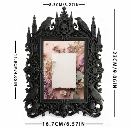 Shop-favorite Gothic Dark-style Photo Frame | Dark Script Kill Room Clue Wall Decor, Photo Ornament, Wall/Table Dual-use, Durable Frame