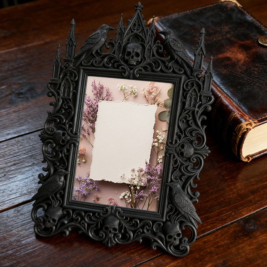 Bestselling-now Gothic Dark-style Photo Frame | Vampire-themed Nail Salon Display, Photo Ornament, Wall-mountable & Tabletop, Lightweight Fr