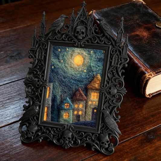 Quick-sellout Gothic Dark-style Photo Frame | Witchy Herbal Sachet Workshop Decor, Photo Ornament, Dual-use Display, Retro Plastic Frame
