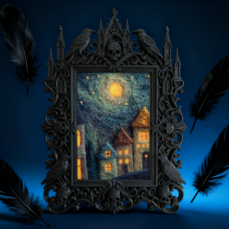Quick-sellout Gothic Dark-style Photo Frame | Witchy Herbal Sachet Workshop Decor, Photo Ornament, Dual-use Display, Retro Plastic Frame