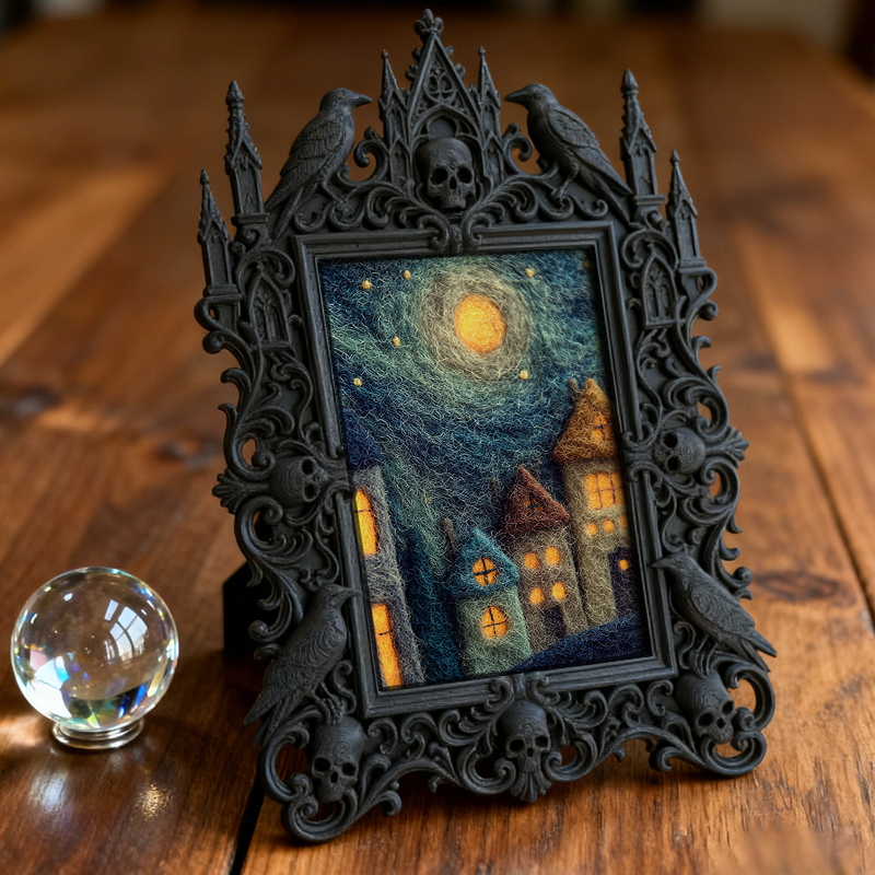 Quick-sellout Gothic Dark-style Photo Frame | Witchy Herbal Sachet Workshop Decor, Photo Ornament, Dual-use Display, Retro Plastic Frame