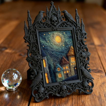 Quick-sellout Gothic Dark-style Photo Frame | Witchy Herbal Sachet Workshop Decor, Photo Ornament, Dual-use Display, Retro Plastic Frame
