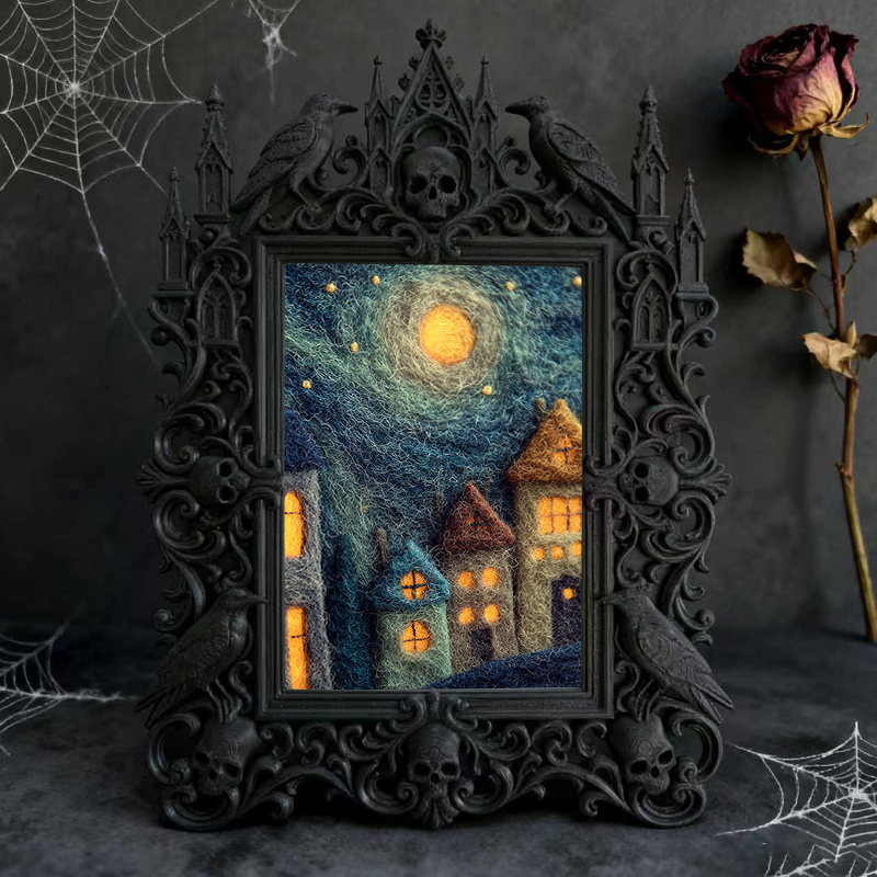 Quick-sellout Gothic Dark-style Photo Frame | Witchy Herbal Sachet Workshop Decor, Photo Ornament, Dual-use Display, Retro Plastic Frame