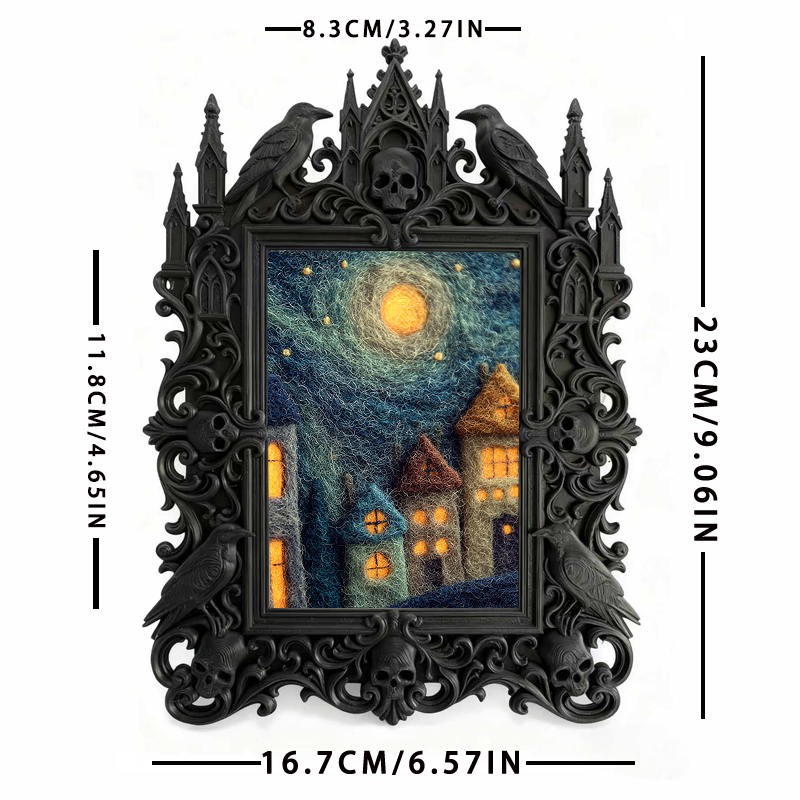 Quick-sellout Gothic Dark-style Photo Frame | Witchy Herbal Sachet Workshop Decor, Photo Ornament, Dual-use Display, Retro Plastic Frame
