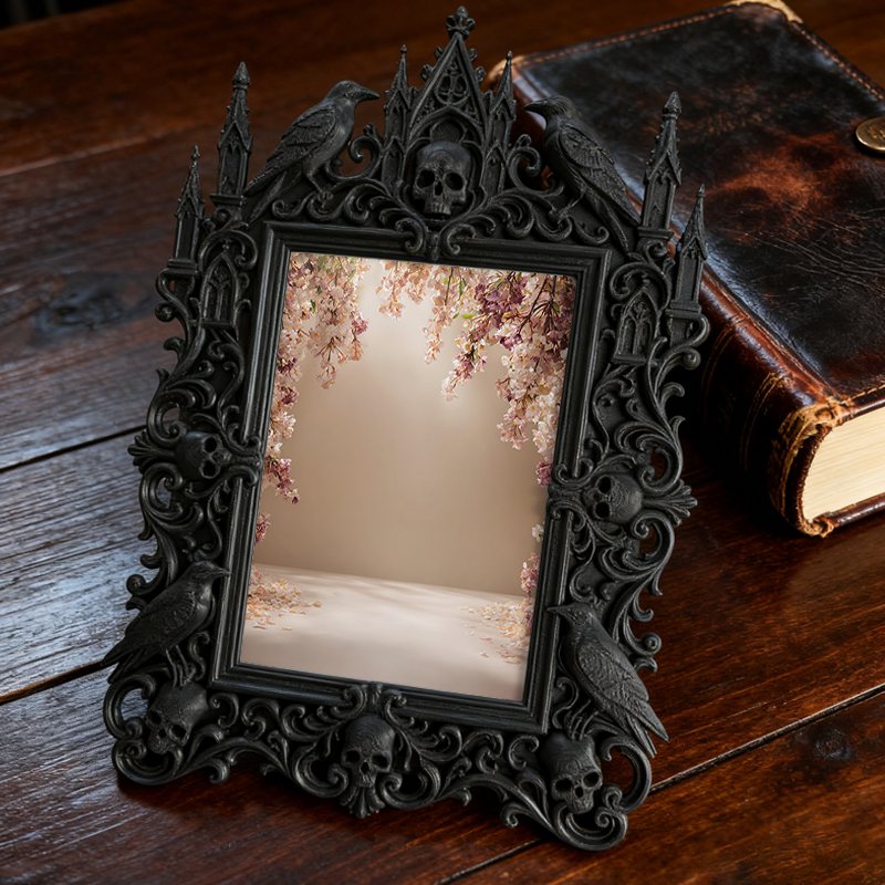 Trend-essential Gothic Dark-style Photo Frame | Punk Rock Band Merchandise Store Decor, Photo Ornament, Wall/Table Dual-use, Eco-friendly Fr