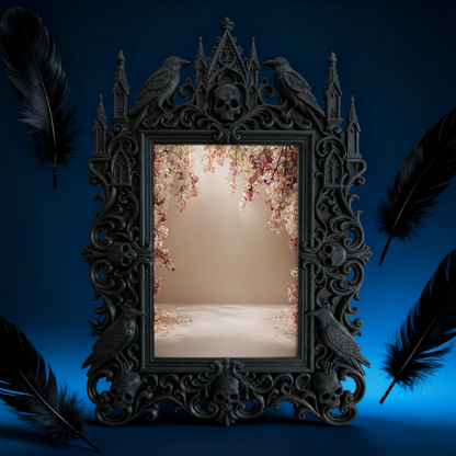 Trend-essential Gothic Dark-style Photo Frame | Punk Rock Band Merchandise Store Decor, Photo Ornament, Wall/Table Dual-use, Eco-friendly Fr