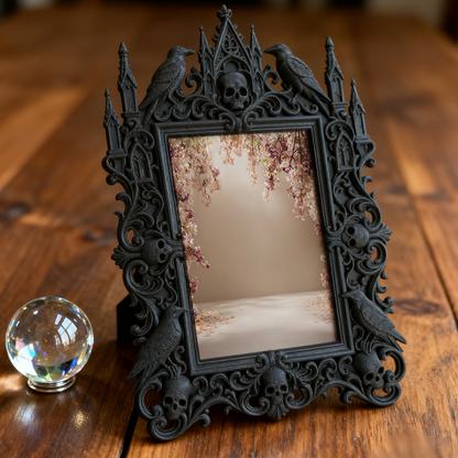 Trend-essential Gothic Dark-style Photo Frame | Punk Rock Band Merchandise Store Decor, Photo Ornament, Wall/Table Dual-use, Eco-friendly Fr