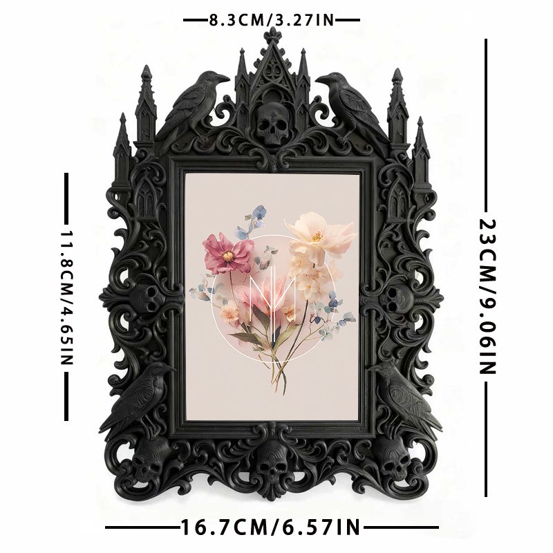 Must-grab Gothic Dark-style Photo Frame | Horror Movie Themed Pop-up Shop Decor, Photo Ornament, Wall-mountable & Tabletop, Slim Frame