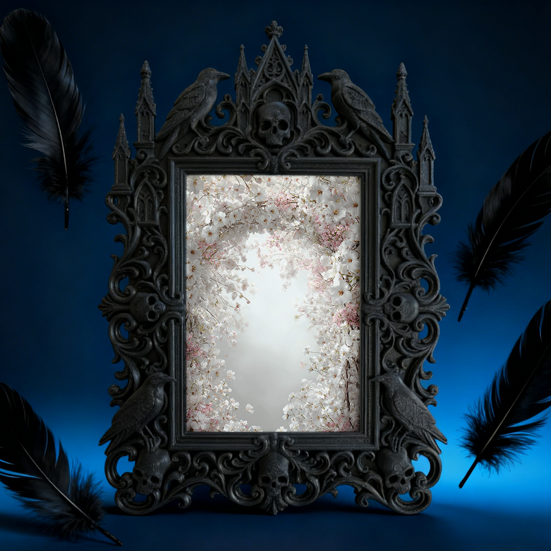 Exclusive-stock Gothic Dark-style Photo Frame | Occult Tarot Card Sleeve Shop Decor, Photo Ornament, Wall-mountable & Tabletop, Collectible 