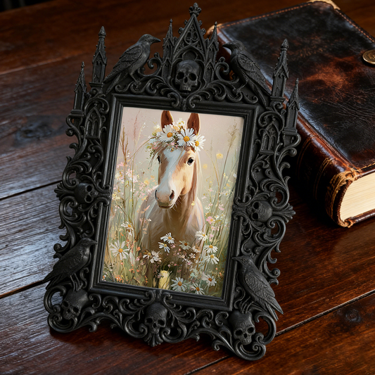 Sought-after-gem Gothic Dark-style Photo Frame | Werewolf-themed Hunting Gear Store Decor, Photo Ornament, Wall/Table Dual-use, Rustic Frame